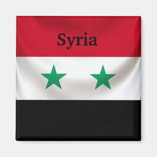 Aimant Drapeau carré de Syrie, drapé cérémonial