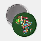 Aimant Drapeau Carte des drapeaux d'Afrique - Cadeau de c (Recto/Verso)