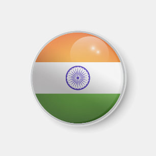 Aimant Drapeau Cercle Brillant d'Inde