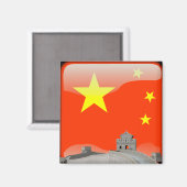 Aimant Drapeau chinois laqué (Recto/Verso)