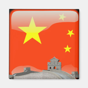 Aimant Drapeau chinois laqué