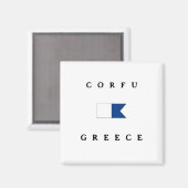 Aimant Drapeau Corfou Grèce Alpha Dive (Recto/Verso)