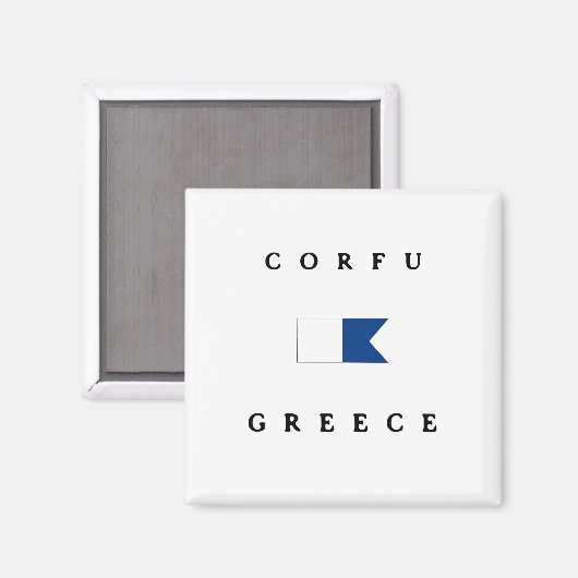 Aimant Drapeau Corfou Grèce Alpha Dive (Recto/Verso)