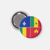 Aimant drapeau créole de Louisiane (Recto/Verso)