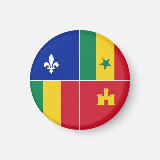 Aimant drapeau créole de Louisiane (Devant)