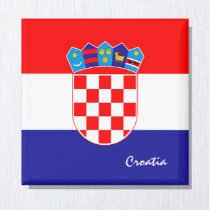Aimant Drapeau croate et voyage en Croatie, vacances/spor