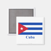 Aimant Drapeau Cuba avec nom (Recto/Verso)