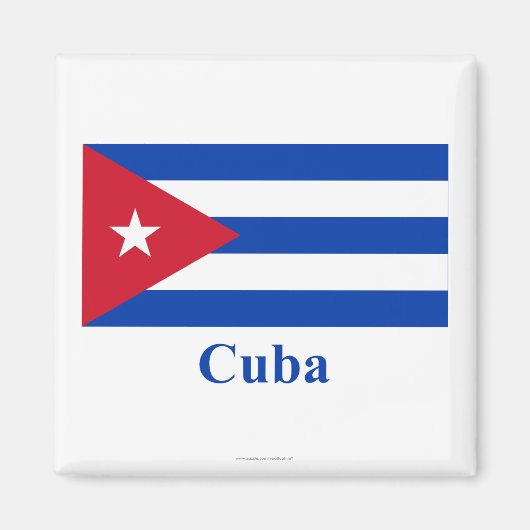 Aimant Drapeau Cuba avec nom (Devant)