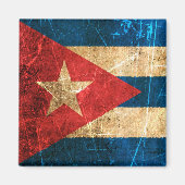 Aimant Drapeau cuban du Scratched and Worn (Devant)