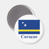 Aimant Drapeau Curacao avec nom en néerlandais (Recto/Verso)