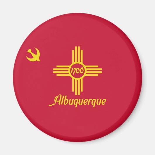 Aimant Drapeau d'Albuquerque (Nouveau-Mexique) (Devant)