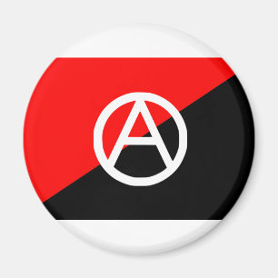 Aimant Drapeau d'anarchiste avec le symbole d'A