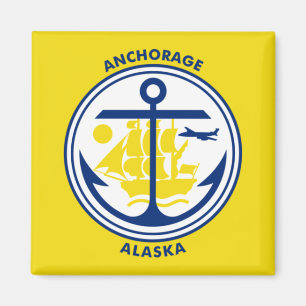 Aimant Drapeau d'Anchorage, Alaska
