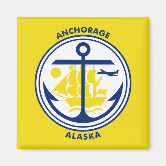 Aimant Drapeau d'Anchorage, Alaska (Devant)