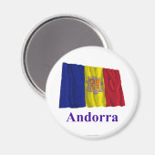 Aimant drapeau d'Andorre avec nom (Recto/Verso)