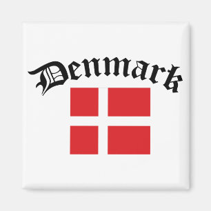Aimant Drapeau Danemark avec inscription