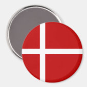 Aimant Drapeau danois Dannebrog Rouge Blanc (Recto/Verso)