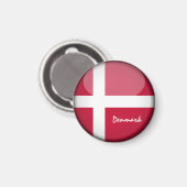 Aimant Drapeau danois & vacances Danemark, voyage /sports (Recto/Verso)