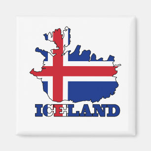 Aimant Drapeau dans la carte de l'Islande