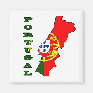 Aimant Drapeau dans la carte du Portugal