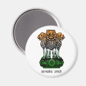 Aimant Drapeau d'armoiries de l'Inde (Recto/Verso)