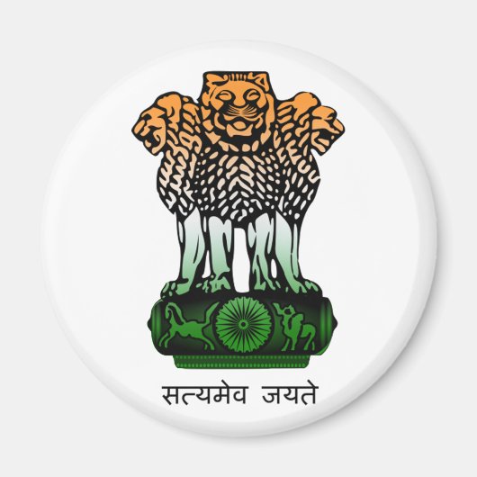 Aimant Drapeau d'armoiries de l'Inde (Devant)