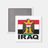 Aimant Drapeau d'armoiries de l'Iraq (Recto/Verso)