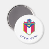 Aimant Drapeau d'Austin, Texas (Recto/Verso)