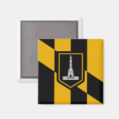 Aimant Drapeau de Baltimore (Maryland, États-Unis) (Recto/Verso)