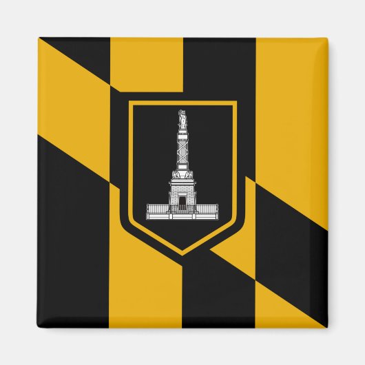 Aimant Drapeau de Baltimore (Maryland, États-Unis) (Devant)