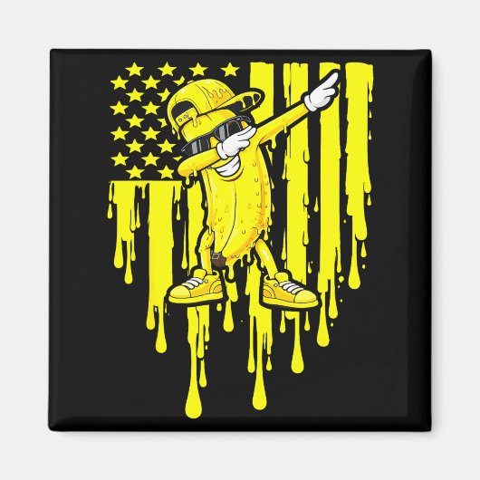 Aimant Drapeau de banane drôle de dab flag drip enfants j (Devant)