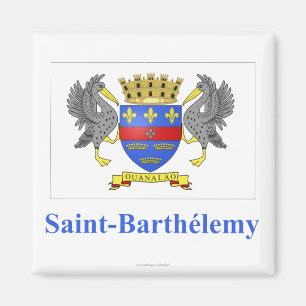 Aimant Drapeau de Barthelemy de saint avec le nom en