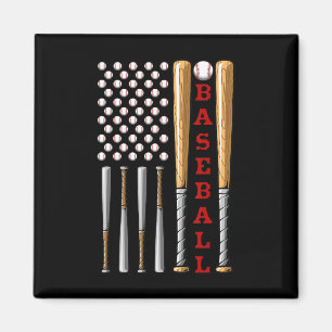 Aimant Drapeau de baseball américain patriotique - Base v
