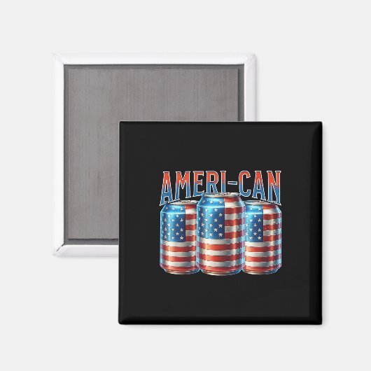 Aimant Drapeau de bière drôle américain patriotique 4 jui (Recto/Verso)