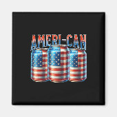 Aimant Drapeau de bière drôle américain patriotique 4 jui (Devant)