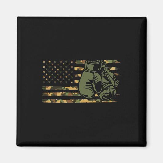 Aimant Drapeau De Boxe De Camo Usa Pour Boxer - Boîte À D (Devant)