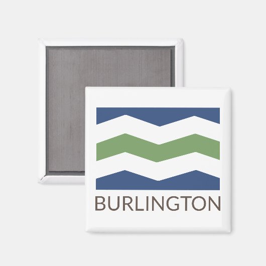 Aimant Drapeau de Burlington, Vermont (Recto/Verso)