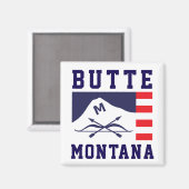 Aimant Drapeau de Butte, Montana (Recto/Verso)
