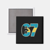 Aimant Drapeau de Byhamas Numéro 67 Hommage (Recto/Verso)