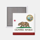 Aimant Drapeau de Californie (Recto/Verso)