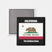Aimant Drapeau de Californie et Slogan (Recto/Verso)