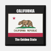 Aimant Drapeau de Californie et Slogan (Devant)