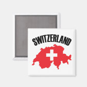 Aimant Drapeau de carte Suisse (Recto/Verso)