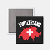 Aimant Drapeau de carte Suisse (Recto/Verso)