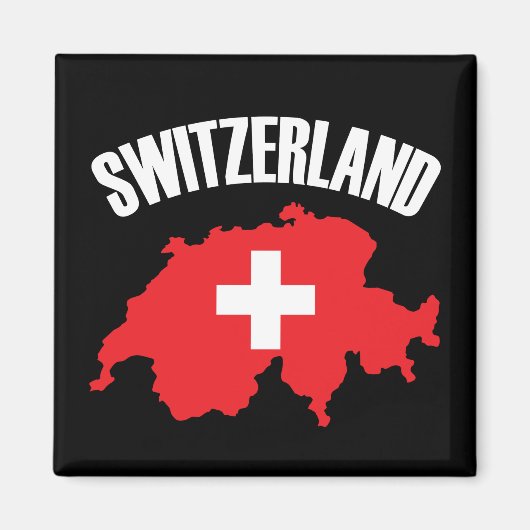 Aimant Drapeau de carte Suisse (Devant)