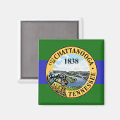 Aimant Drapeau de Chattanooga, Tennessee (Recto/Verso)
