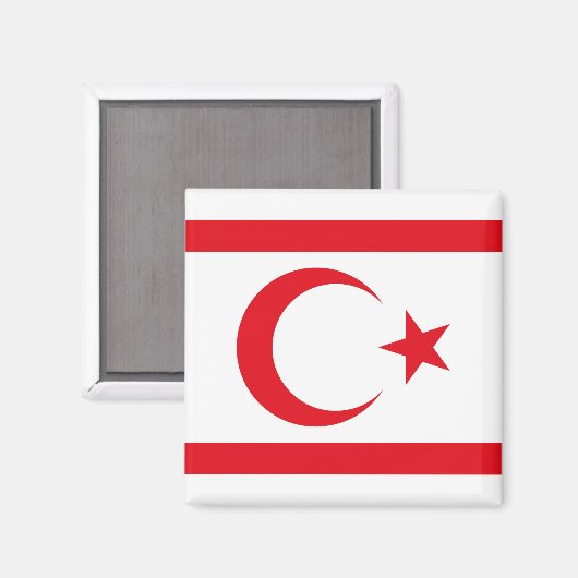 Aimant Drapeau de Chypre du Nord (Recto/Verso)