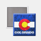 AIMANT DRAPEAU DE COLORADO (Recto/Verso)