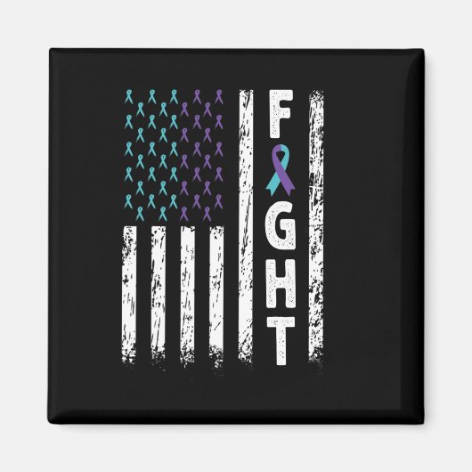 Aimant Drapeau de combat Usa - Lutte de sensibilisation à (Devant)