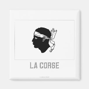 Aimant Drapeau de Corse avec le nom